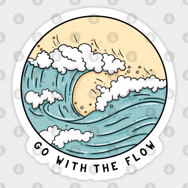 Go with the Flow Sticker by Tania Tania